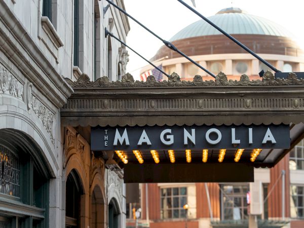 A marquee sign reads 