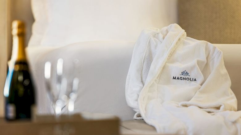 A plush white robe with 